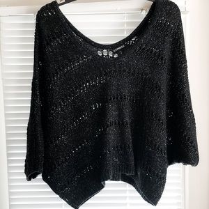 Express Black Cropped 3/4 Sleeve Sweater Sz M